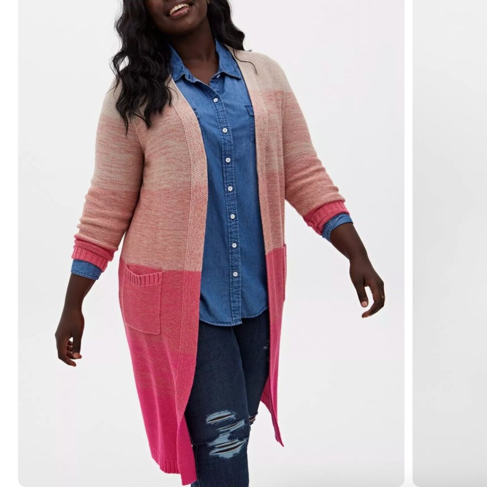 TORRID Ombré Stripe Duster Cardigan Sweater